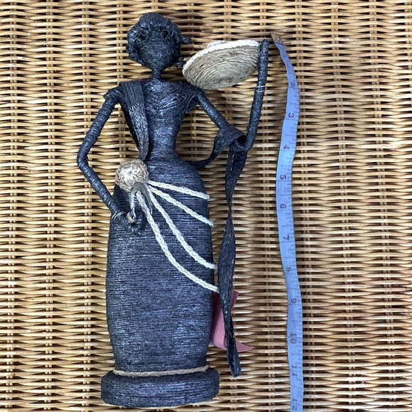 Handcrafted Indian Women Made of Plastic Bottle & Newspaper w/ Baskets & Chopper - Picture 11 of 13